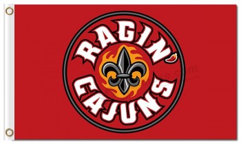 Wholesale high-end NCAA Louisiana Lafayette Ragin' Cajuns 3'x5' polyester flags circle character