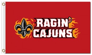 оптовый высокий-конец Ncaa louisiana lafayette ragin 'cajuns 3'x5' полиэфирные флаги белые символы