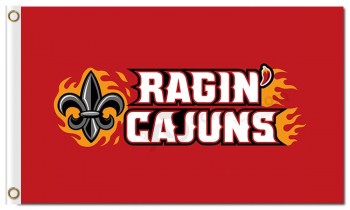 Wholesale high-end NCAA Louisiana Lafayette Ragin' Cajuns 3'x5' polyester flags white characters
