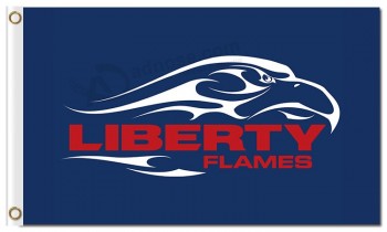 Groothandel hoog-Einde ncaa liberty flames 3'x5 'polyester vlaggen rood karakter