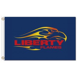Wholesale high-end NCAA Liberty Flames 3'x5' polyester flags blue background