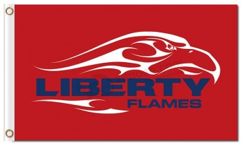 оптовый высокий-конец ncaa liberty flames 3'x5 'полиэфирные флаги с белым логотипом