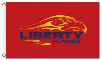 Groothandel hoog-Einde ncaa liberty flames 3'x5 'polyester vlaggen rode achtergrond