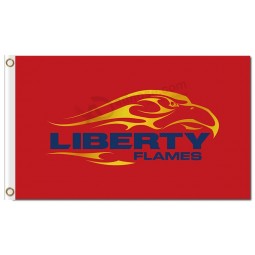 Wholesale high-end NCAA Liberty Flames 3'x5' polyester flags red background
