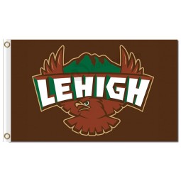 Wholesale high-end NCAA Lehigh Mountain Hawks 3'x5' polyester flags with brown background