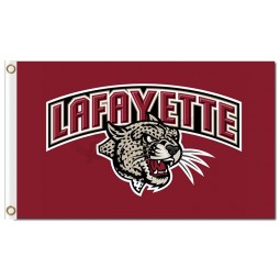 Wholesale high-end NCAA Lafayette Leopards 3'x5' polyester flags red background