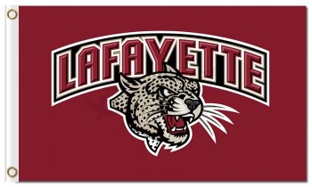 Wholesale high-end NCAA Lafayette Leopards 3'x5' polyester flags red background