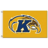 Ncaa Kent Zustand golden blinkt 3'x5 'Polyester Flaggen gelben Hintergrund zum Verkauf
