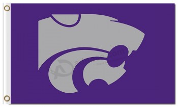 NCAA Kansas State Wildcats 3'x5' polyester flags grey logo for sale