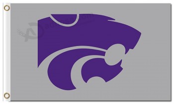 NCAA Kansas State Wildcats 3'x5' polyester flags grey for sale