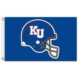 Ncaa堪萨斯jayhawks 3'x5'聚酯旗蓝色背景bule头盔