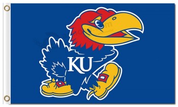 Ncaa kansas jayhawks 3'x5 'ポリエステルの旗