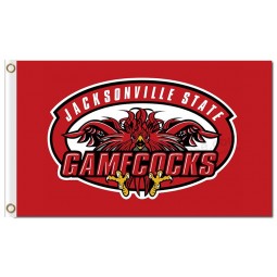 Ncaa jacksonville state gamecocks 3'x5 'ポリエステルの赤い背景に文字が表示されます