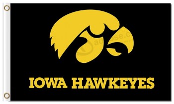 Ncaa iowa hawkeyes 3'x5 '폴리 에스테르 깃발이 검은 색입니다