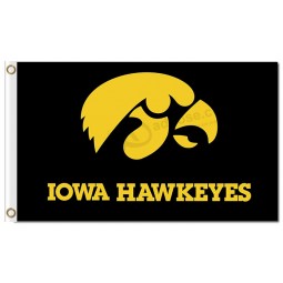 Ncaa iowa hawkeyes 3'x5 'bandeiras de poliéster pretas