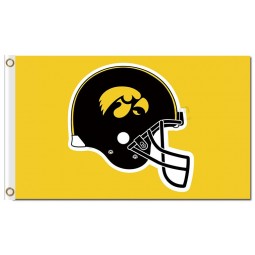 Ncaa iowa hawkeyes 3'x5 'polyester fahnen schwarzen helm zu verkaufen
