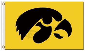 Ncaa iowa hawkeyes 3'x5 'banderas de poliéster logotipo negro para la venta