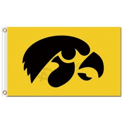 Ncaa iowa hawkeyes 3'x5 'polyester fahnen schwarz logo zum verkauf