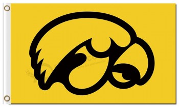 NCAA Iowa Hawkeyes 3'x5' polyester flags orange logo for sale