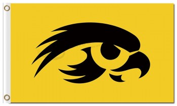 NCAA Iowa Hawkeyes 3'x5' polyester flags yellow background  for sale