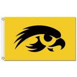 Ncaa iowa hawkeyes 3'x5 'polyester fahnen gelben hintergrund zum verkauf