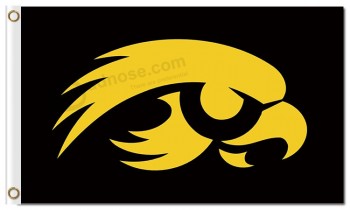 Ncaa爱荷华州hawkeyes 3'x5'聚酯旗子黑色背景待售