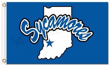 Ncaa Indiana State Sykomoren 3'x5 'Polyester Flaggen zum Verkauf