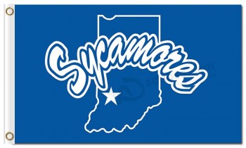 Ncaa Indiana State Sykomoren 3'x5 'Polyester Flaggen zum Verkauf
