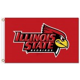Großhandel benutzerdefinierte hoch-Ende ncaa illinois state redbirds 3'x5 'polyester fahnen roten hintergrund mit charakter