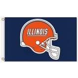 Großhandel benutzerdefinierte hoch-Endee ncaa illinois kämpft illini 3'x5 'Polyester Flaggen orange Helm