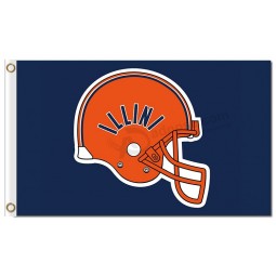 VFima por atacado alta personalizado-Fim ncaa illinois luta illini 3'x5 'poliéster bandeiras laranja capacete