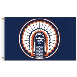 Großhandel benutzerdefinierte hoch-Endee ncaa Illinois kämpfen illini 3'x5 'Polyester Flaggen blauen Hintergrund