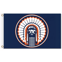 Wholesale Custom high-end NCAA Illinois Fighting Illini 3'x5' polyester flags blue background