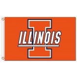 Großhandel benutzerdefinierte hoch-Endee ncaa Illinois kämpfEndee illini 3'x5 'Polyesterflaggen
