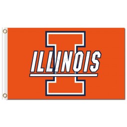 Großhandel benutzerdefinierte hoch-Endee ncaa Illinois kämpfEndee illini 3'x5 'Polyesterflaggen