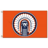 Großhandel benutzerdefinierte hoch-Endee ncaa Illinois, der illini 3'x5 Polyesterflaggen orange Hintergrund kämpft