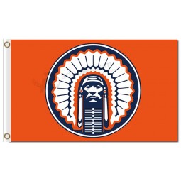 Großhandel benutzerdefinierte hoch-Endee ncaa Illinois, der illini 3'x5 Polyesterflaggen orange Hintergrund kämpft
