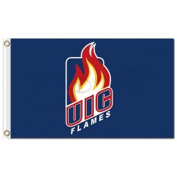 Großhandel benutzerdefinierte hoch-Ende ncaa illinois chicago flammen 3'x5 'polyester fahnen