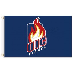 Wholesale Custom high-end NCAA Illinois Chicago Flames 3'x5' polyester flags