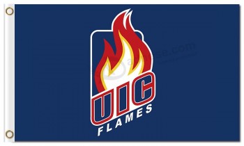 Wholesale Custom high-end NCAA Illinois Chicago Flames 3'x5' polyester flags