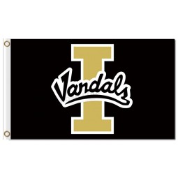 Großhandel benutzerdefinierte hoch-Endee ncaa idaho Vandalen 3'x5 'Polyesterflaggen mit schwarzem Hintergrund des Charakters
