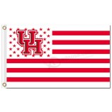 Benutzerdefinierte hoch-Endee ncaa Houston Cougars 3'x5 'Polyester Fahnen Streifen und Stern
