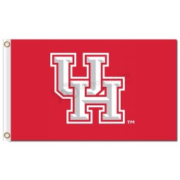 Custom high-end NCAA Houston Cougars 3'x5' polyester flags red background UH