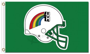 定制高-结束ncaa夏威夷战士3'x5'聚酯标志彩虹头盔