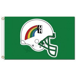 Custom high-end NCAA Hawaii Warriors 3'x5' polyester flags rainbow in helmet