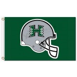 Benutzerdefinierte billig ncaa hawaii krieger 3'x5 'polyester fahnen grau helm