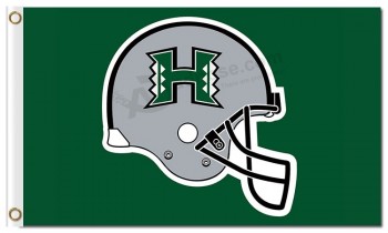 Custom cheap NCAA Hawaii Warriors 3'x5' polyester flags grey helmet