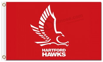 пользовательские дешевые ncaa hartford hawks 3'x5 'полиэфирные флаги с символом