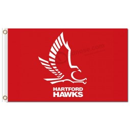 Custom goedkope ncaa hartford hawks 3'x5 'polyester vlaggen met karakter