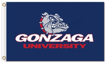 定制便宜ncaa gonzaga斗牛犬3'x5'聚酯标志字符蓝色背景